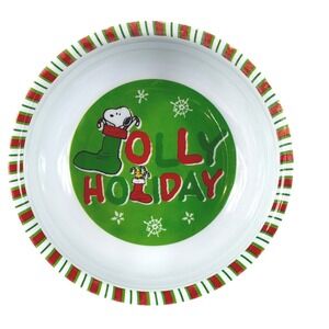 Peanuts Round Melamine Bowls Set of 3 Jolly Holiday Snoopy Woodstock Collectible